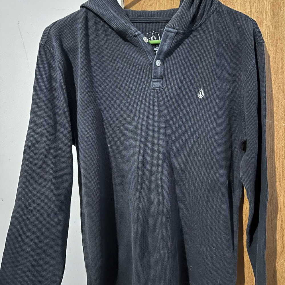 Volcom Black Hooded Sweatshirt Casual Comfort